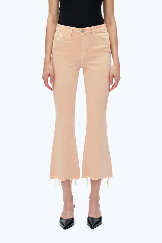 Bayeas - High Rise Vintage Crop Flare Denim Jeans