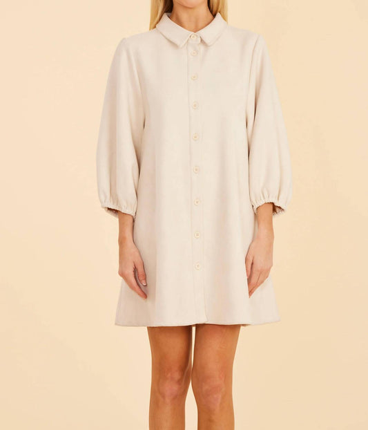 Dolce Cabo - Faux Suede Puff Sleeve Shirt Dress