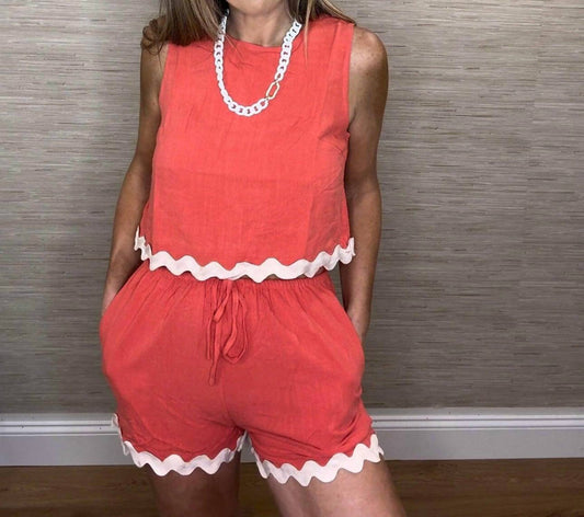 Anniewear - Ric Rac Trim Short Set