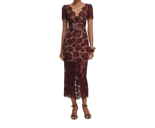 Self-Portrait - Floral Lace Midi Dress