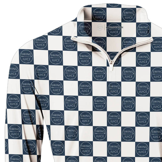 Swingjuice - Men's Golf Checkerboard Quarter Zip Sweatshirt