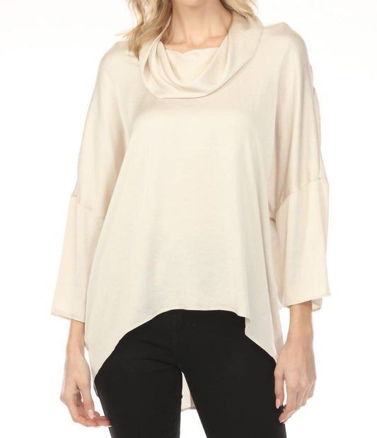 Joseph Ribkoff - Cowl Neck Satin Boxy Tunic Top