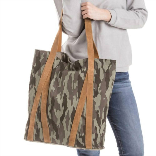 Katydid - Women's Printed Tote Bag With Leather Straps