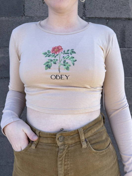 Obey Clothing - Flower Cropped Mia Tee Long Sleeve