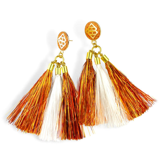 Metallic Jumbo Tassel Earrings