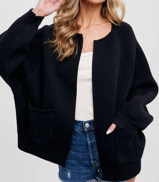 Bluivy - Open Front Sweater Jacket