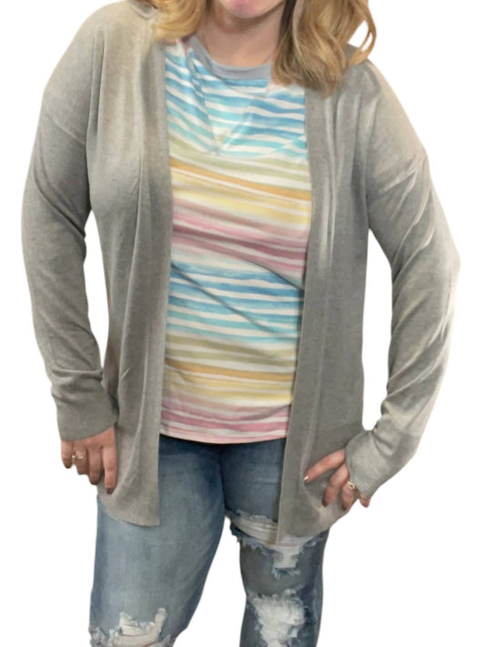 Eesome - Ribbed Open Front Cardigan