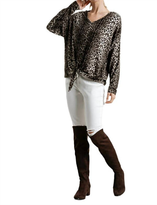 Umgee - Tie Front Leopard Top