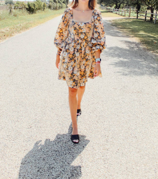 Mittoshop - Shimmer Floral Babydoll Dress