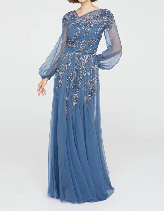 Theia - Wilma Bishop Sleeve Gown