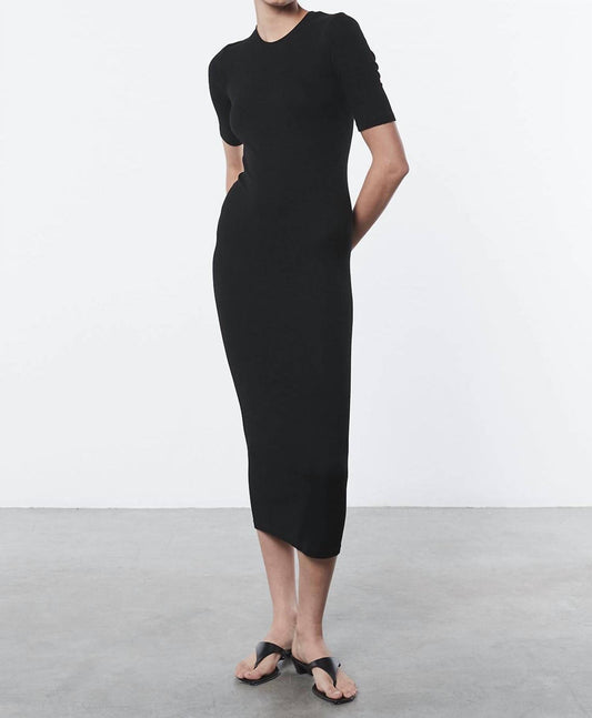 Enza Costa - Silk Rib Half Sleeve Midi Dress