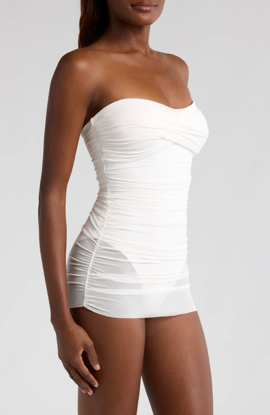 Hutch - Radlee Strapless Mesh Overlay Skirted One Piece Swimsuit