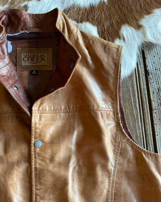 Madison Creek Outfitters - Men's Canyon Lambskin Leather Vest