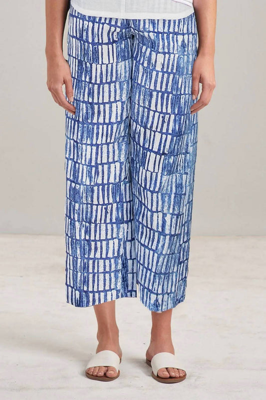 Habitat - Crop Pant Royal Batik Linen Blend