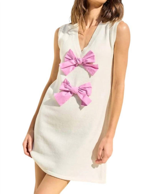 Lalavon - Carolina Front Bow Mini Dress