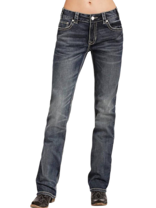 Rock & Roll Denim - Mid Rise Boot Cut Boyfriend Fit Jeans