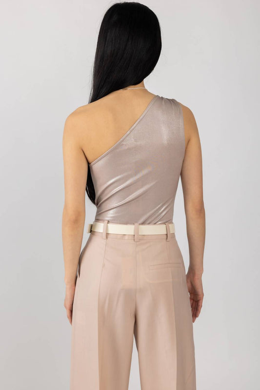 L'Agence - Sheridan Metallic One Shoulder Bodysuit