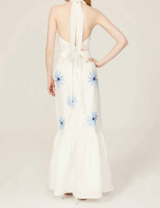 Something Navy - Embroidered Tiered Maxi Skirt