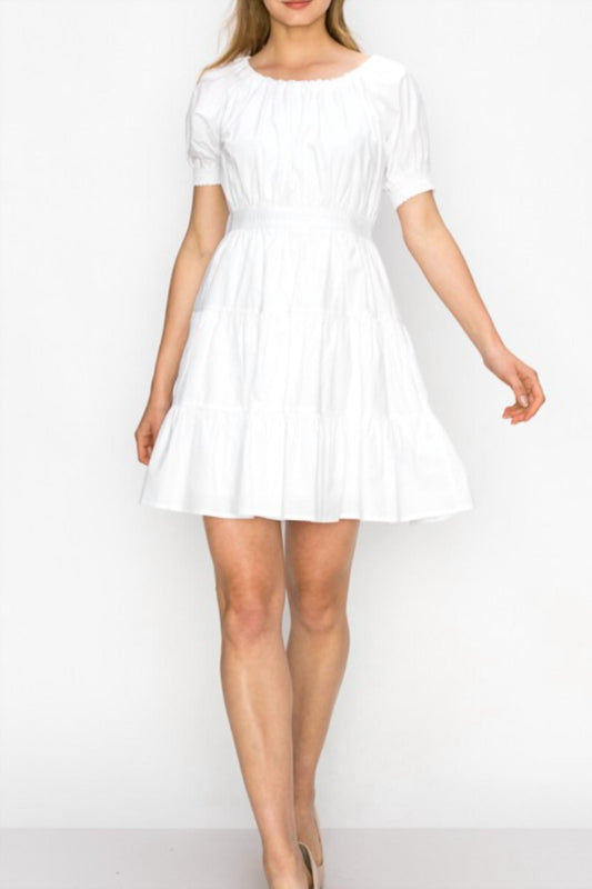 Ina Fashion - White Tiered Dress