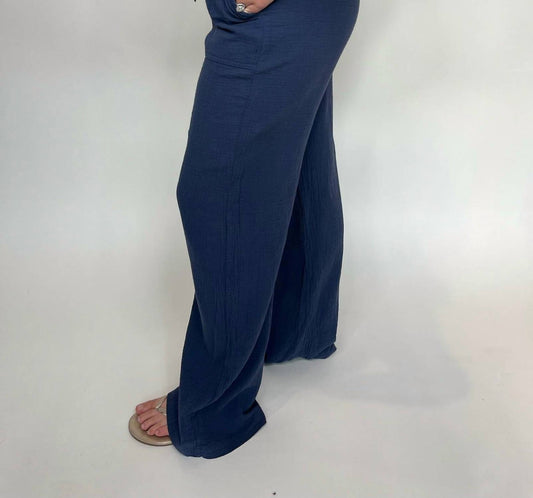 Bobi - Wide Leg Small Waistband Pant