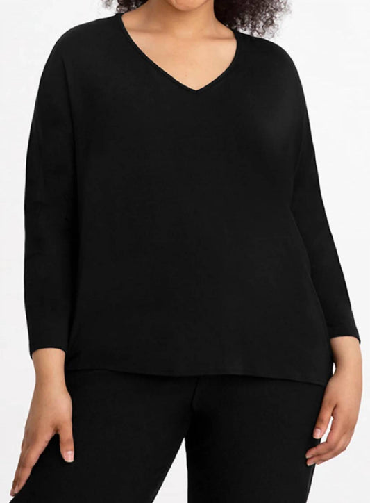Sympli - Bamboo V-Neck Boxy Top