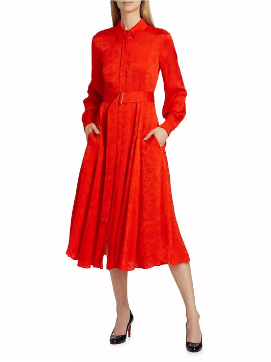 Jason Wu - Long Sleeve Pleated Shirtdress With Belt