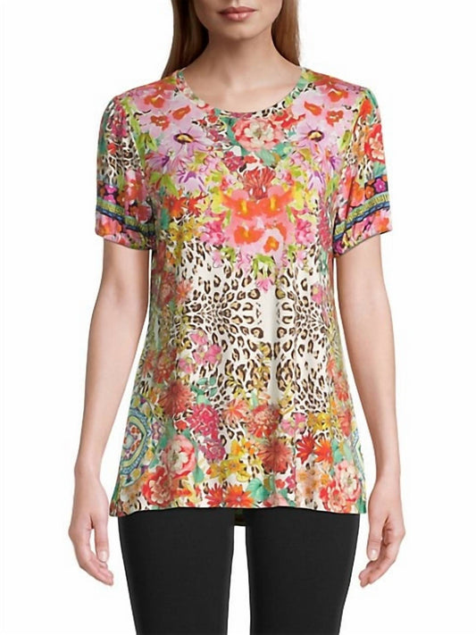 Johnny Was - WILD GARDEN PRINTED PUFF-SLEEVE FLARED T-SHIRT