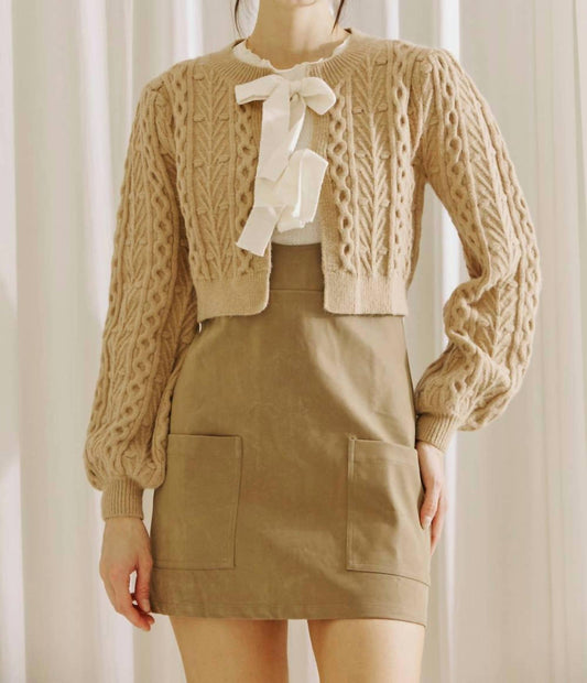 Storia - Cable Knit Cropped Cardigan