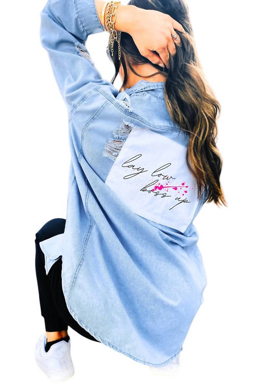 Wlm - Boss Up Denim Shacket