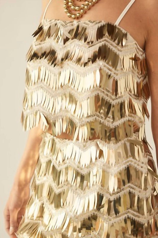 Item Ditto - Zig Zag Fringe Sequin Tank Top