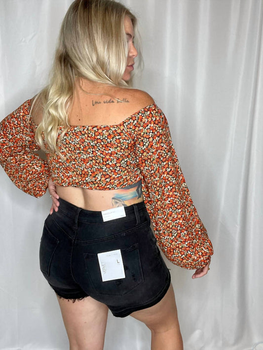 Le Lis - Florals Forever Long Sleeve Crop Top