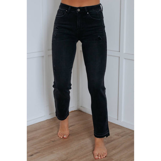 Risen - Boyfriend Jeans With Raw Hem