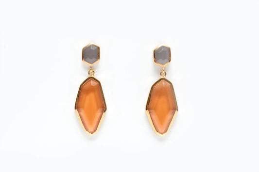 Avenue Chic - Women's Geometric Double Drop Earrings