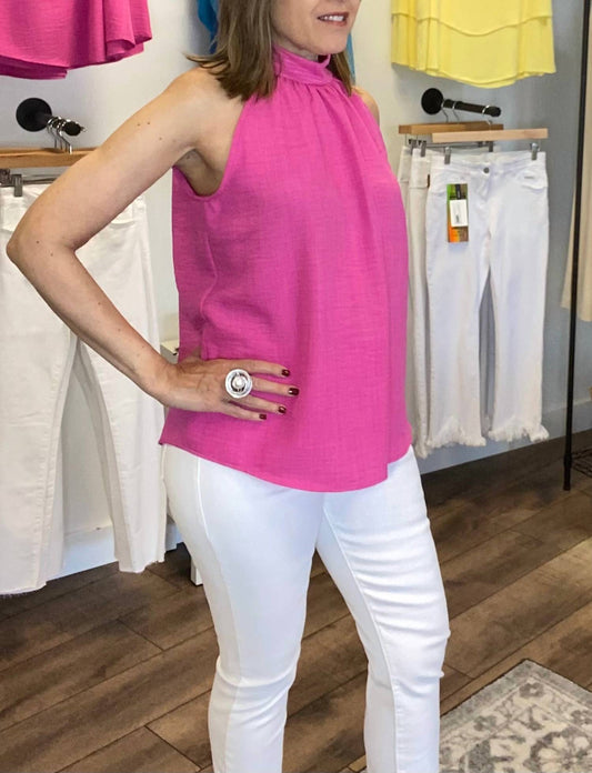 Ariella - Pleated Neck Halter Top