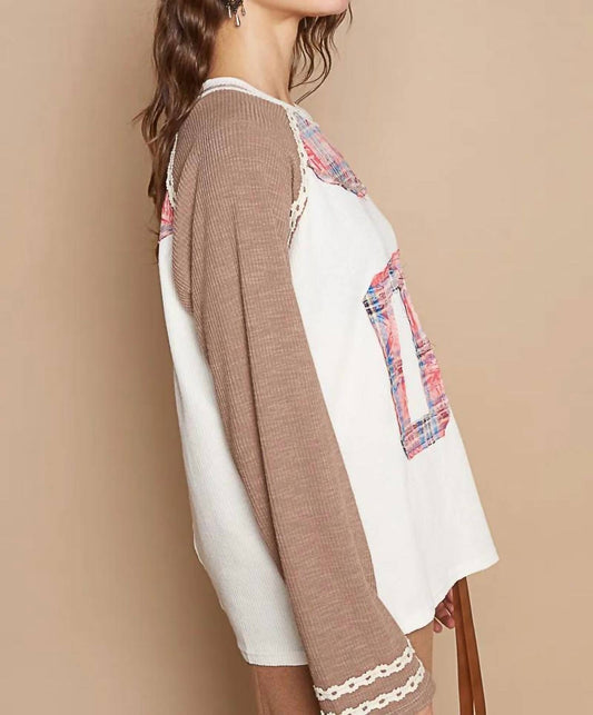 Pol - Varsity Waffle Knit Top