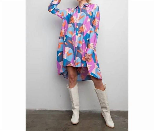 Easel - Button Down Hi Lo Shirt Dress