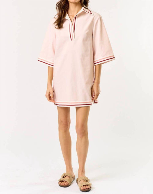 Lalavon - Lila Striped Collared Oversize Mini Dress