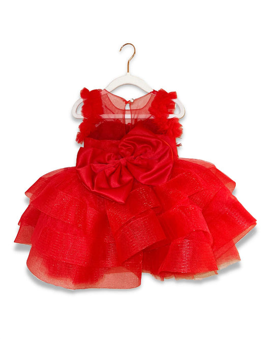 Eda Baby - Girl's Illusion With Tulle Skirt Scattered Pearl/rhinestone Bodice