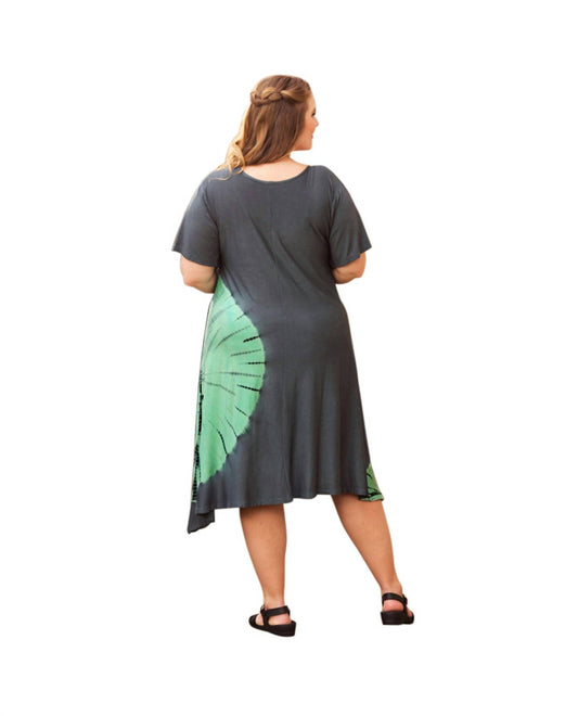 On The Plus Side - Tie Dye Short Sleeve Dress - Plus Size