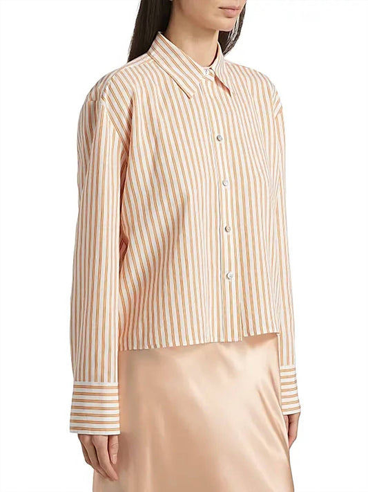 Vince - Till Stripe Cropped Button Down