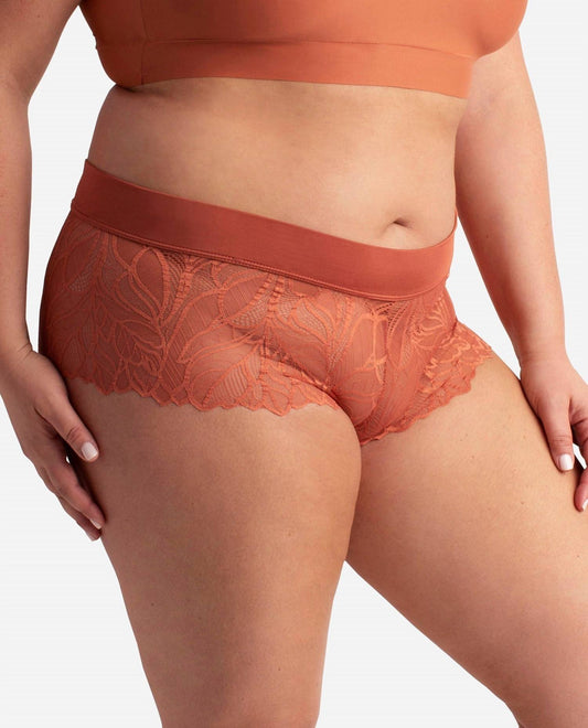 Danskin - 3-Pack Lace Hipster Boy Leg Underwear With Laser Band