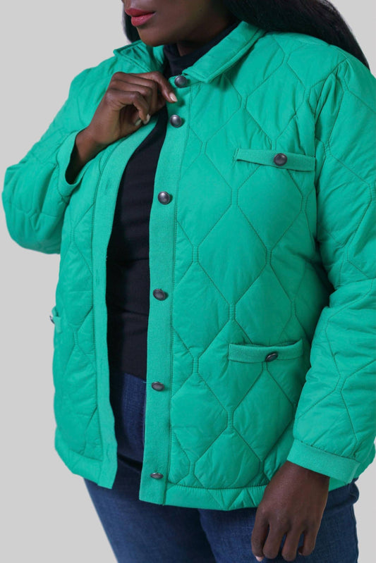 Nic + Zoe - Knit Trim Puffer Jacket - Plus Size