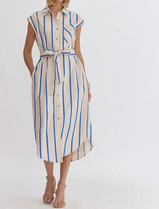 Entro - Neon Stripes Midi Dress