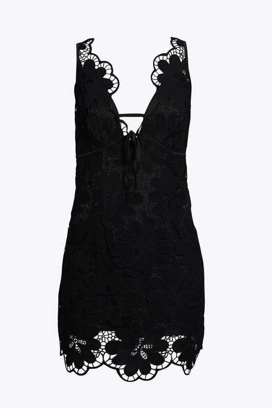 MALIKA EMBROIDERED LACE MINI DRESS