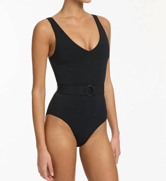 Jets - Isla Rib V-neckline Belted One Piece