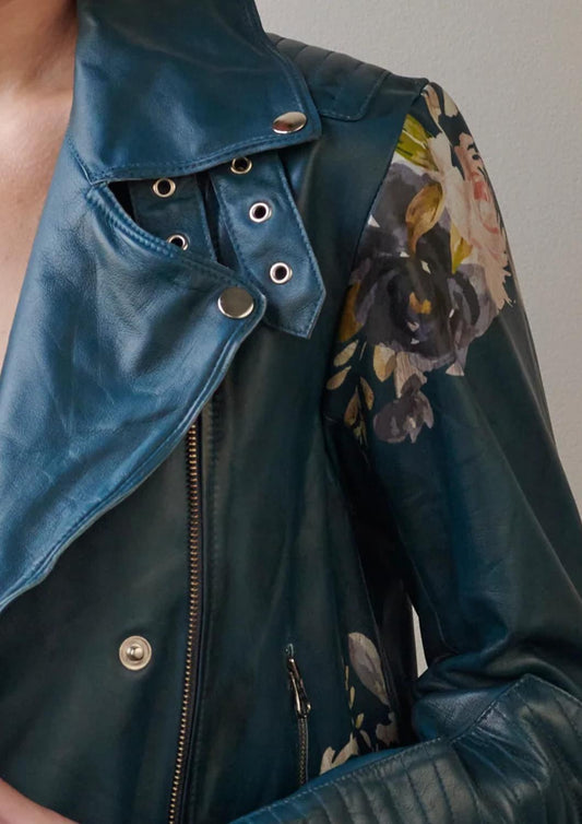 Jkt Nyc - Harley Floral Leather Jacket