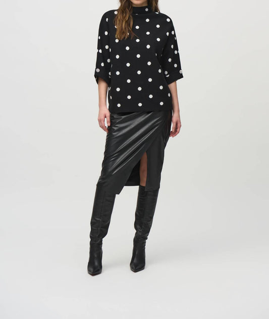Joseph Ribkoff - Jacquard Sweater Dot Print Top