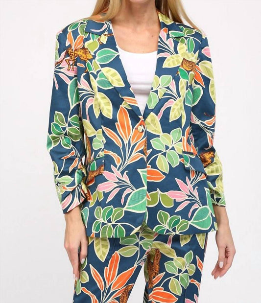Fate By Lfd - Tropical Print Satin Blazer