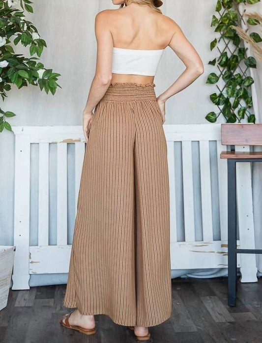 Bucketlist - Smocked Waist Band Wide Leg Maxi Pants