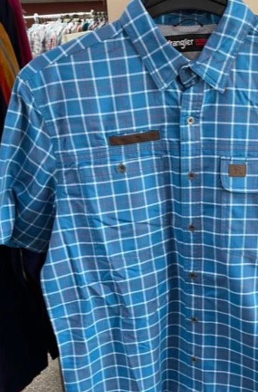 Wrangler - Men's Short Sleeve Plaid Riggs Wear Shirt
